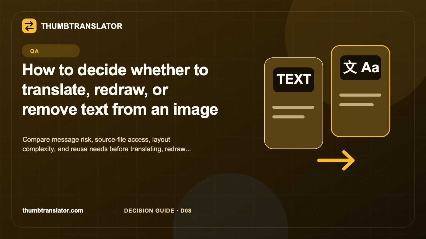 How to decide whether to translate, redraw, or remove text from an image