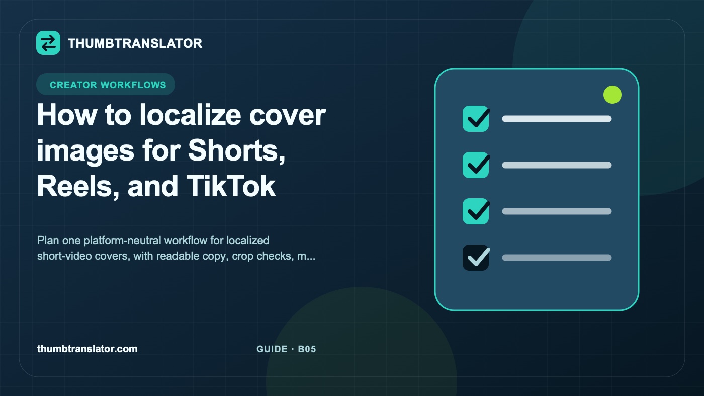 How to localize cover images for Shorts, Reels, and TikTok