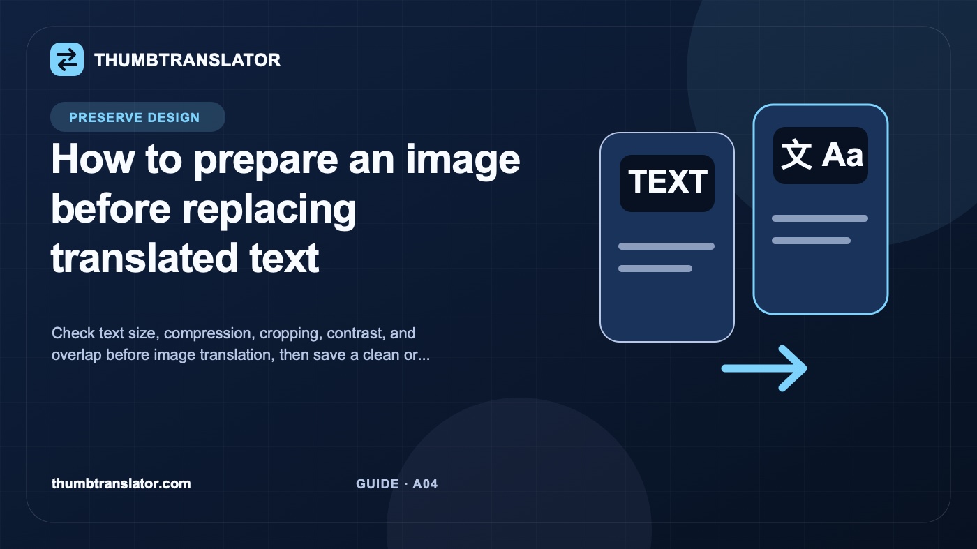 How to prepare an image before replacing translated text