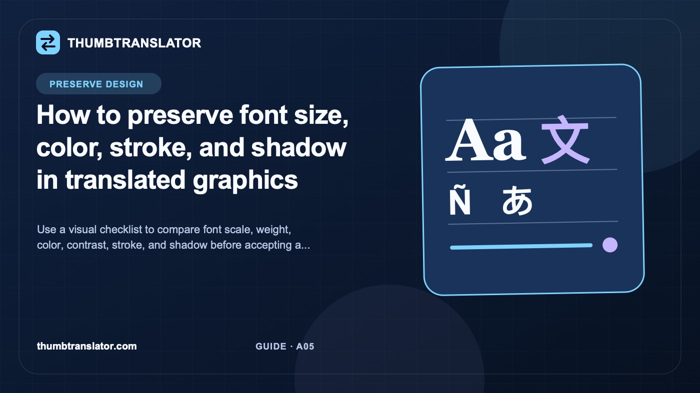 How to preserve font size, color, stroke, and shadow in translated graphics