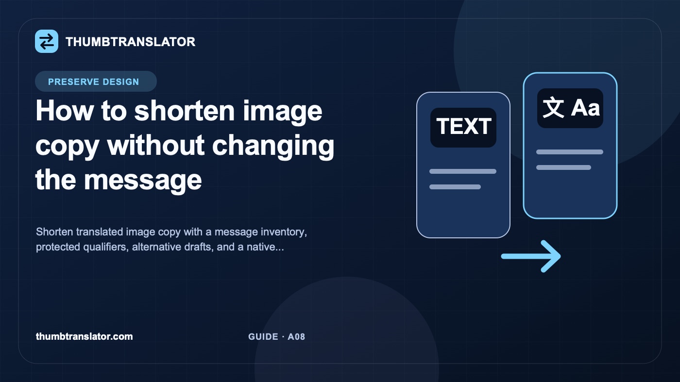 How to shorten image copy without changing the message