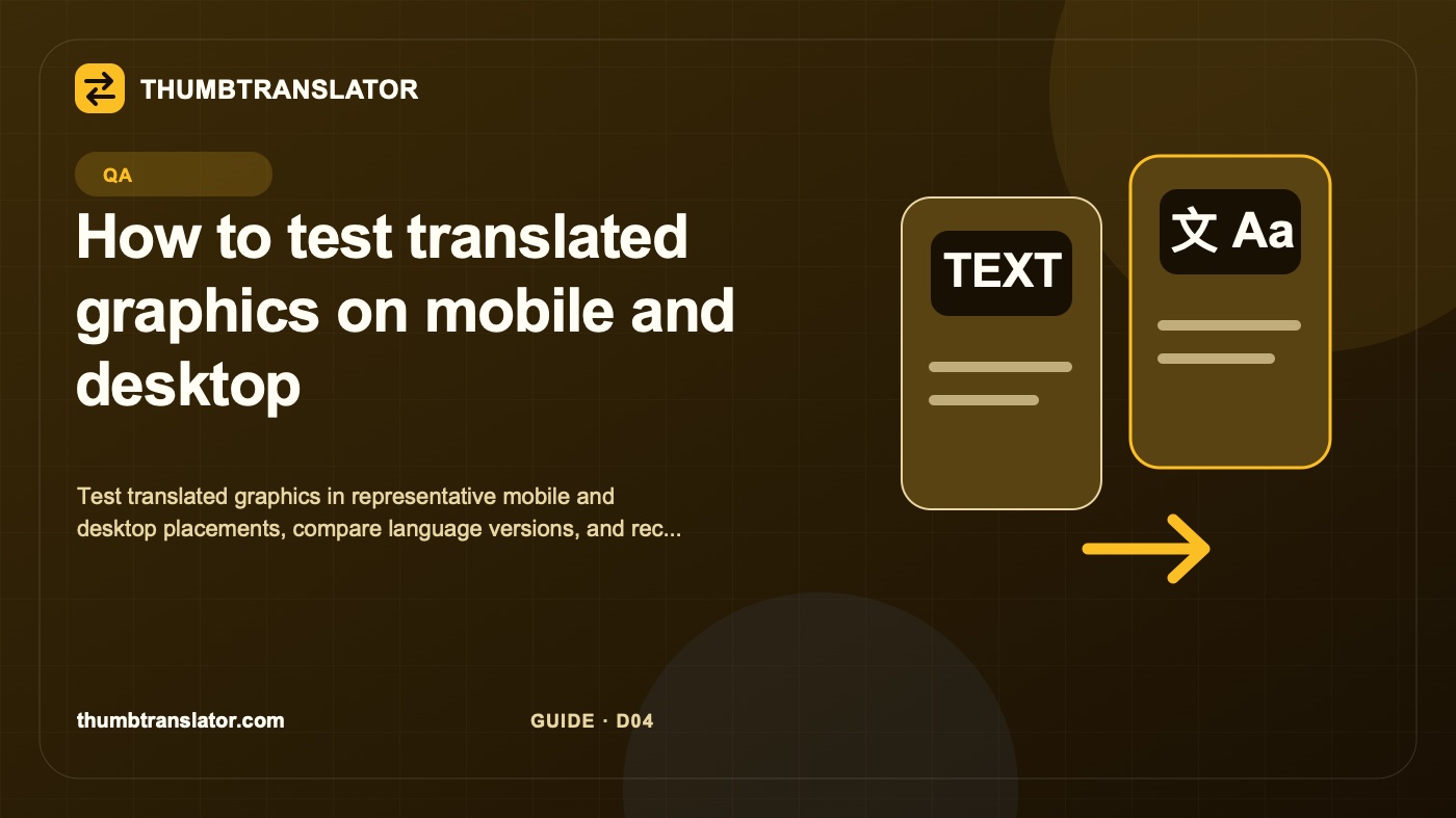 How to test translated graphics on mobile and desktop