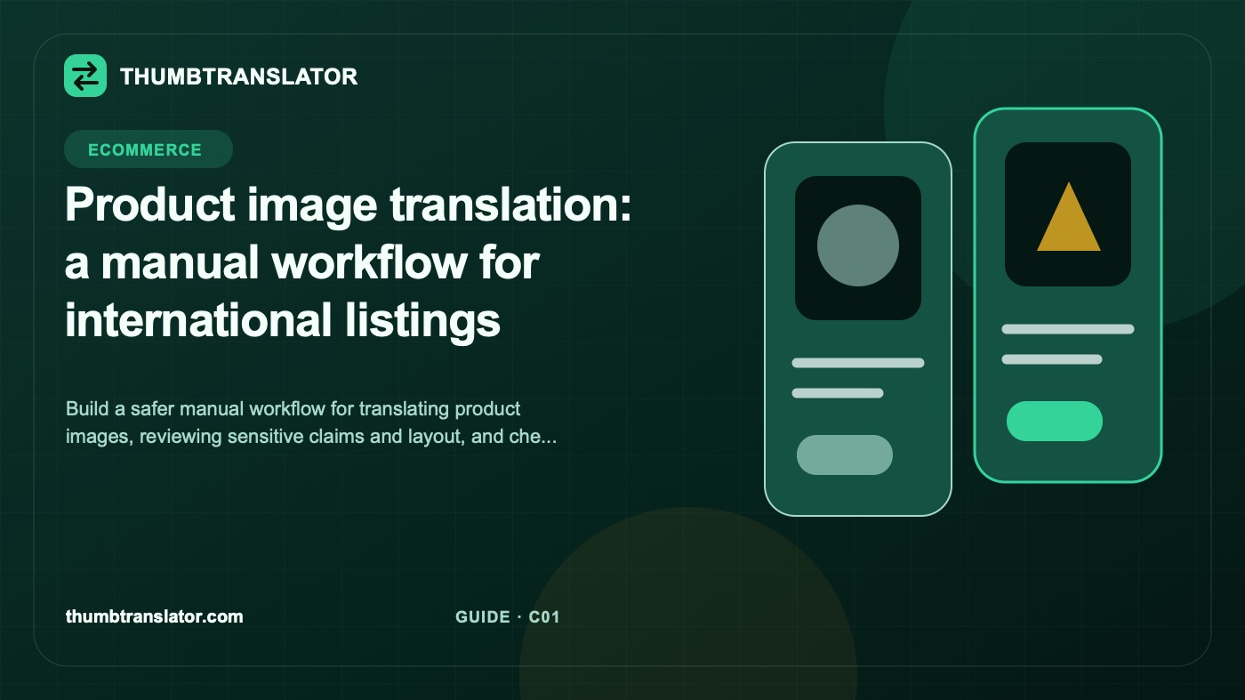 Product image translation: a manual workflow for international listings